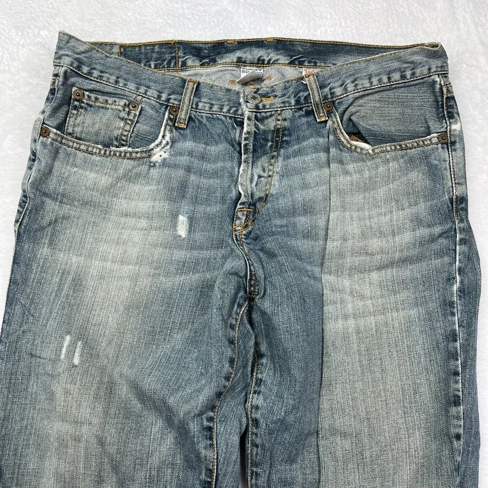 Vintage 90s Lucky Brand Hendrix Jeans Men's Blue Denim Distressed USA Made 34X33